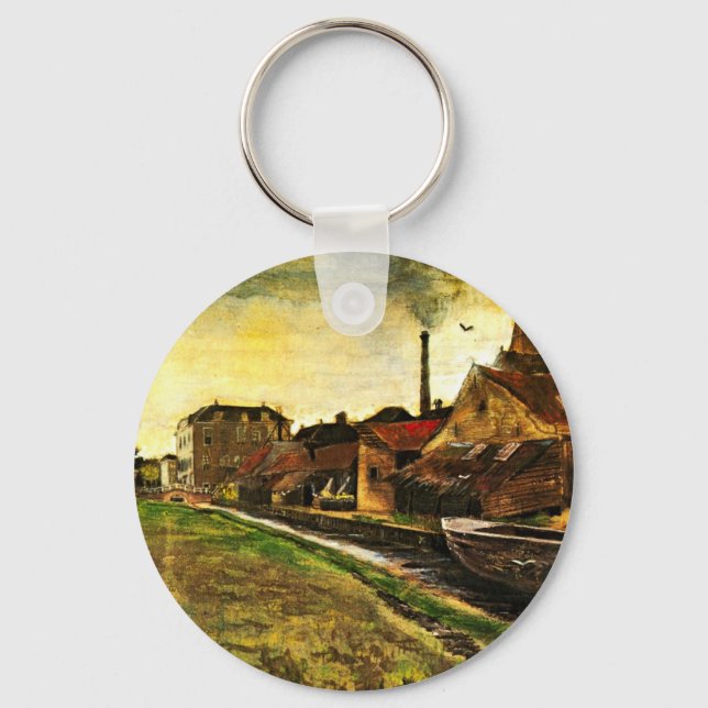 Iron Mill in The Hague by Vincent van Gogh Key Ring (Front)