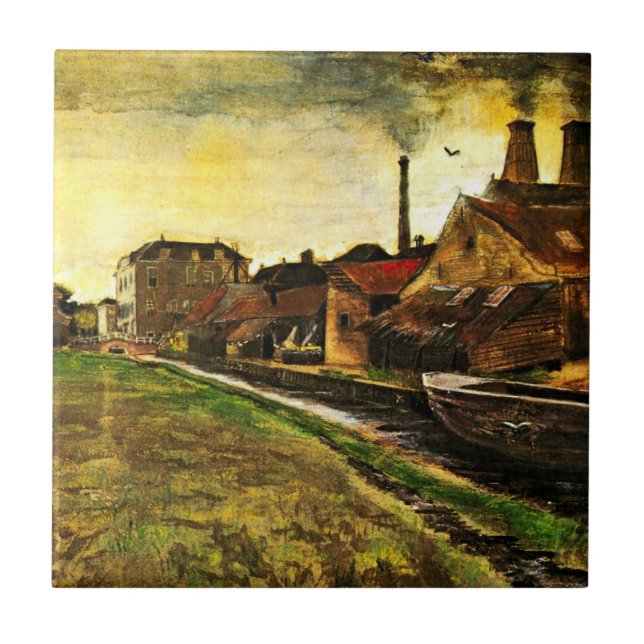 Iron Mill in The Hague by Vincent van Gogh Tile (Front)