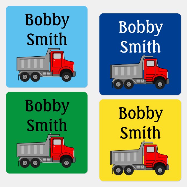 Iron On Boys Clothing Labels NAME DUMP TRUCK (Group)