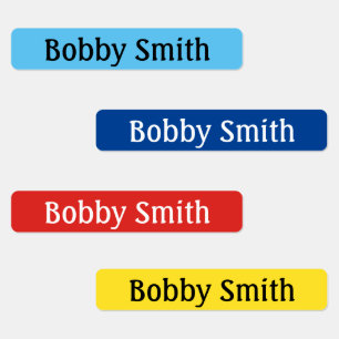 Iron On Boys Clothing Labels NAME Red Blue Yellow