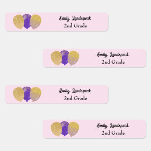 Iron on Purple Glitter Party Balloons