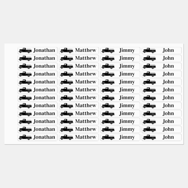 Iron On Truck Labels (Sheet)