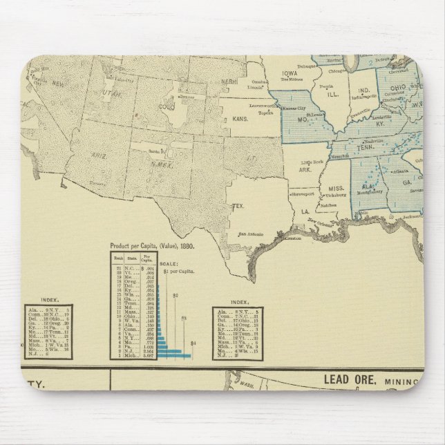 Iron ore mining regions mouse mat (Front)