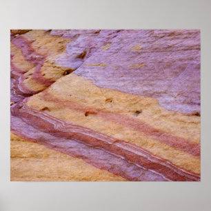 Iron oxides colour a sandstone formation poster