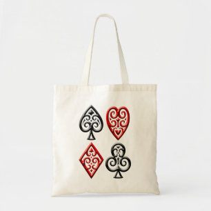 Iron Playing Card Suits Tote Bag