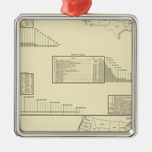 Iron rolling mills and blast furnaces metal tree decoration (Front)