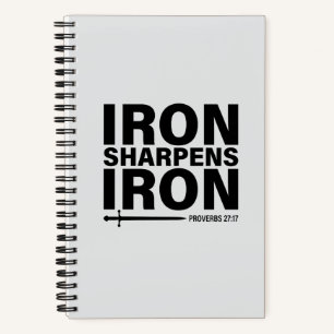 Iron Sharpens Iron 5.5"x8.5" Grey Spiral Notebook