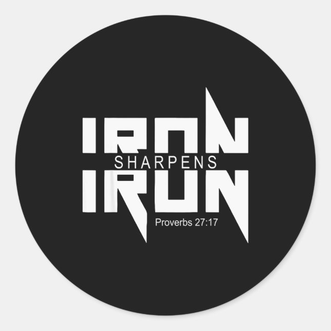 Iron Sharpens Iron Bible Jesus Faith Religious Chr Classic Round Sticker (Front)