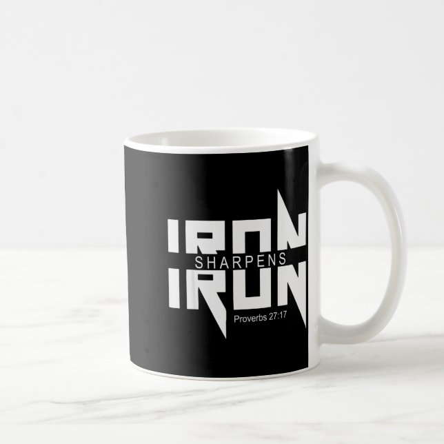 Iron Sharpens Iron Bible Jesus Faith Religious Chr Coffee Mug (Right)