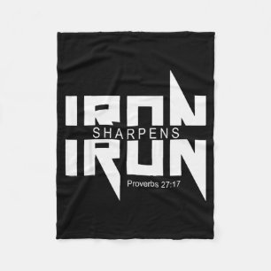 Iron Sharpens Iron Bible Jesus Faith Religious Chr Fleece Blanket