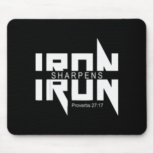 Iron Sharpens Iron Bible Jesus Faith Religious Chr Mouse Mat