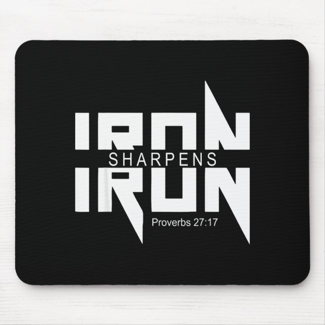 Iron Sharpens Iron Bible Jesus Faith Religious Chr Mouse Mat (Front)