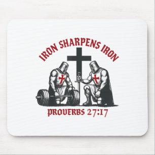 Iron Sharpens Iron Bible Scripture Christian Gym W Mouse Mat