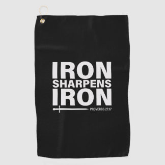 Iron Sharpens Iron Black Golf Towel