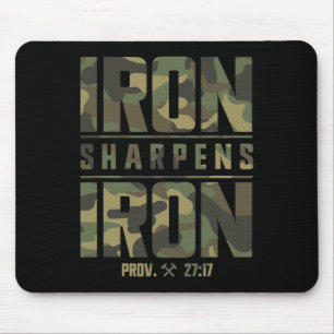Iron Sharpens Iron Christian Men Camo Scripture Gy Mouse Mat