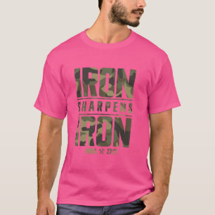 Iron Sharpens Iron Christian Men Camo Scripture Gy T-Shirt