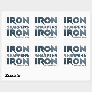 Iron Sharpens Iron – Christian Men & Women Proverb Square Sticker