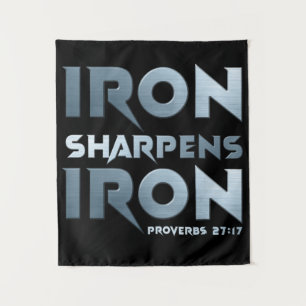 Iron Sharpens Iron – Christian Men & Women Proverb Tapestry
