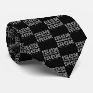 Iron Sharpens Iron Christian Men's Bible Verse Tie