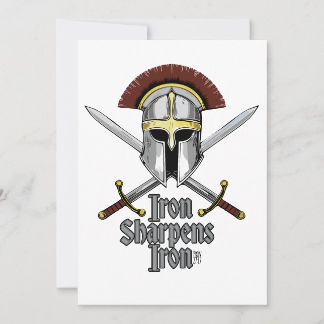 Iron Sharpens Iron Essential Christian Inspiration Invitation (Front)