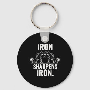 Iron Sharpens Iron - Gym Art Weightlifting Design  Key Ring