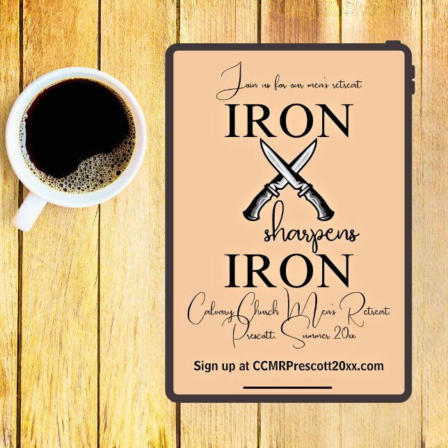 Iron sharpens Iron Knife Christian Men's Retreat Invitation (Men's Retreat Iron Sharpens Iron Christian Invitation)