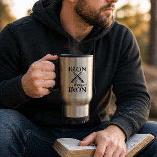 Iron sharpens Iron Knife Christian Travel Mug