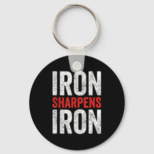 Iron Sharpens Iron Motivational Gym Design Key Ring