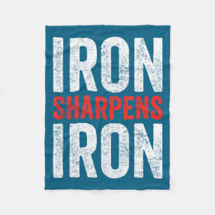 Iron Sharpens Iron Motivational Gym Fleece Blanket