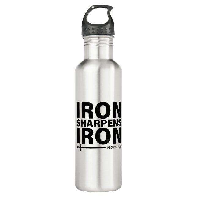 Iron Sharpens Iron - Proverbs 27:17 710 Ml Water Bottle (Front)