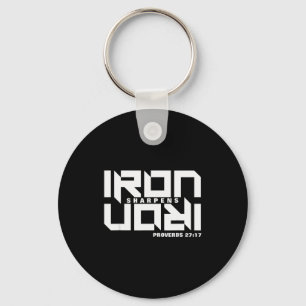 Iron Sharpens Iron Proverbs 27_17 Bible Verse Chri Key Ring