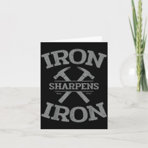 Iron Sharpens Iron Proverbs 27_17 Gym Workout Men  Card