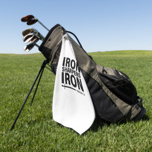 Iron Sharpens Iron White Golf Towel
