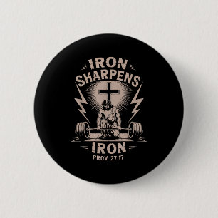 Iron Sharpens Iron Youth Christian Workout Gym Wei 6 Cm Round Badge