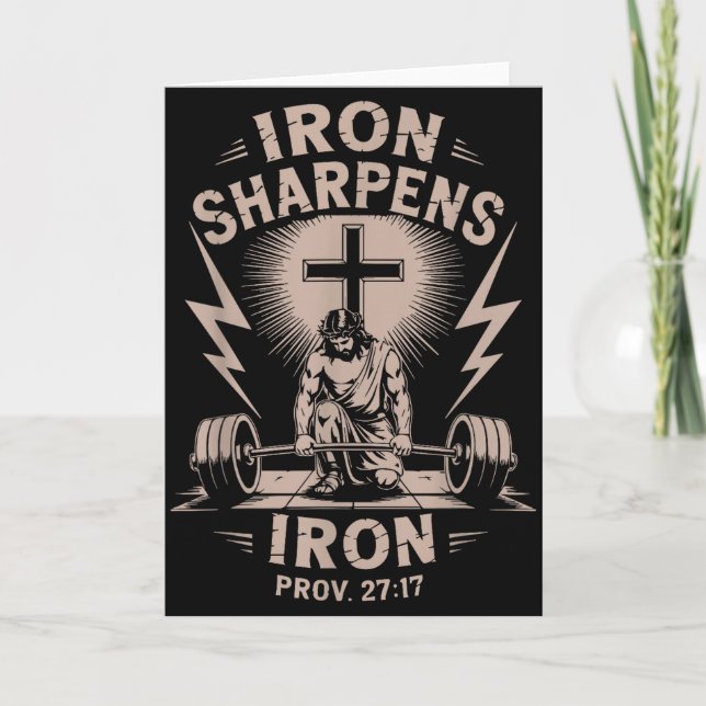 Iron Sharpens Iron Youth Christian Workout Gym Wei Card (Front)