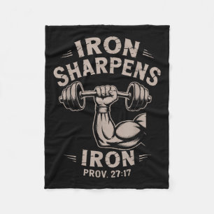 Iron Sharpens Iron Youth Christian Workout Gym Wei Fleece Blanket