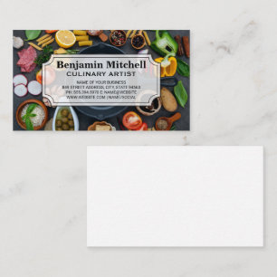 Iron Skillet   Food on a Table Business Card