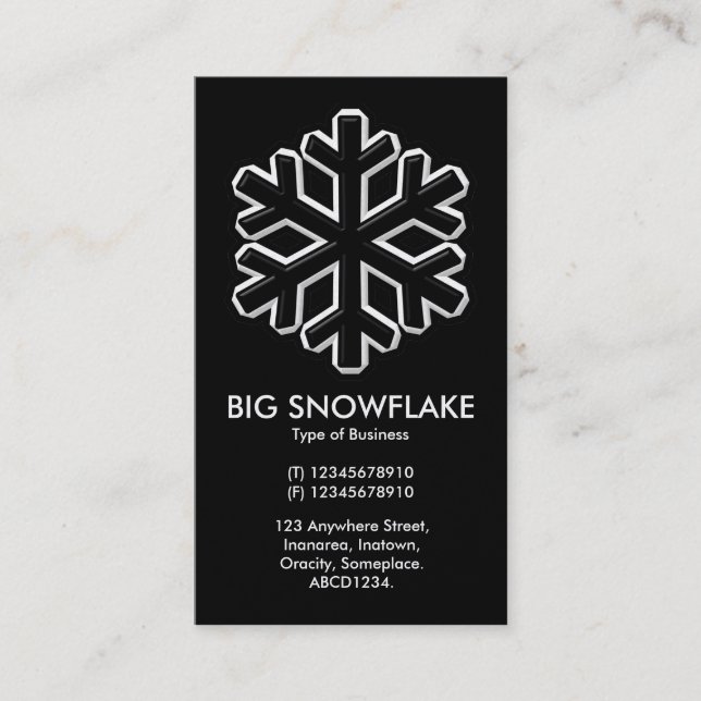 Iron Snowflake - Black (Platinum Card) Business Card (Front)