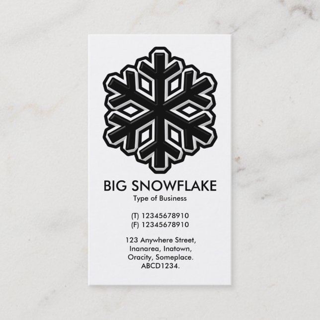 Iron Snowflake - White Business Card (Front)