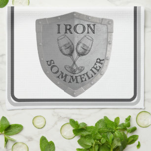 Iron Sommelier Wine Lover Tea Towel