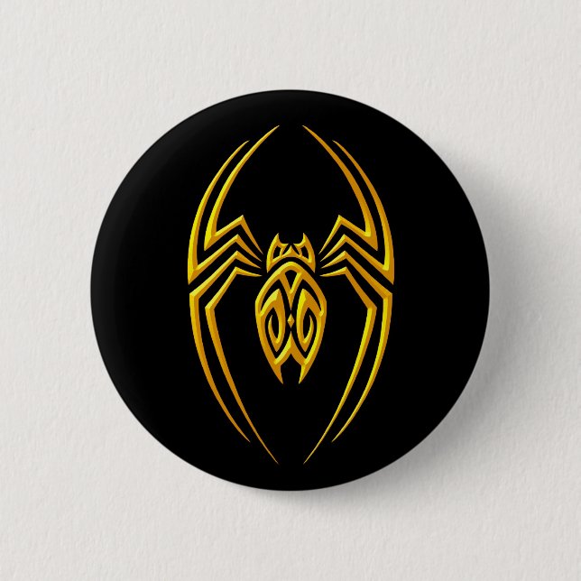 Iron Spider – Yellow and Black 6 Cm Round Badge (Front)