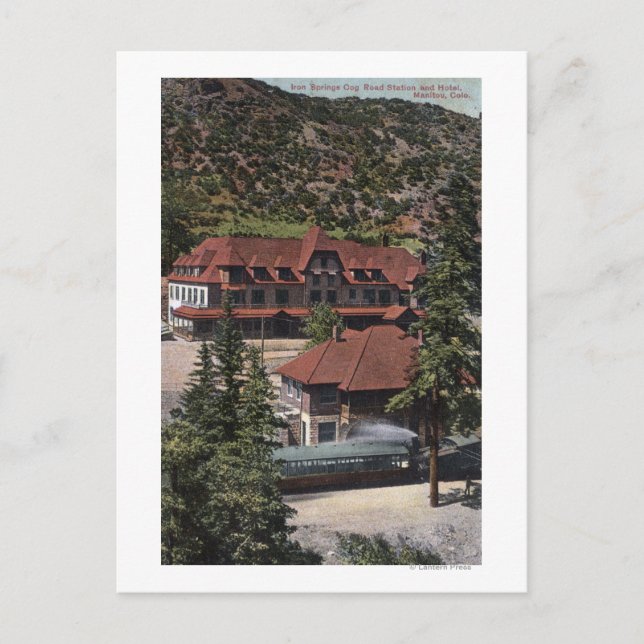 Iron Springs Cog Road Station & Hotel Postcard (Front)