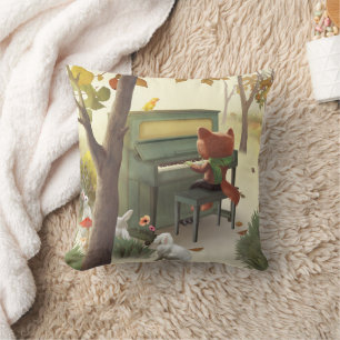 Iron T. Fox: Woodland Piano Solo Music Art Cushion