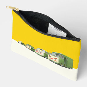 Iron T: Retro Cartoon Cars & Vans Lineup Accessory Pouch