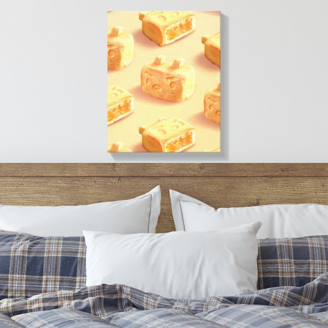 Iron T: Taiwanese Pineapple Cake Pattern Canvas Print (Insitu(Bedroom))