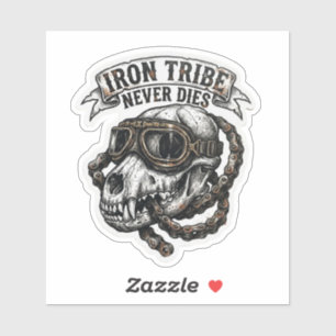 Iron Tribe Never Dies Wolf Skull Decal