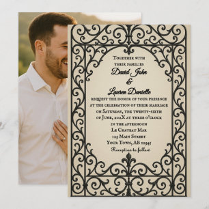 Iron Vow Photo Wedding Invitation