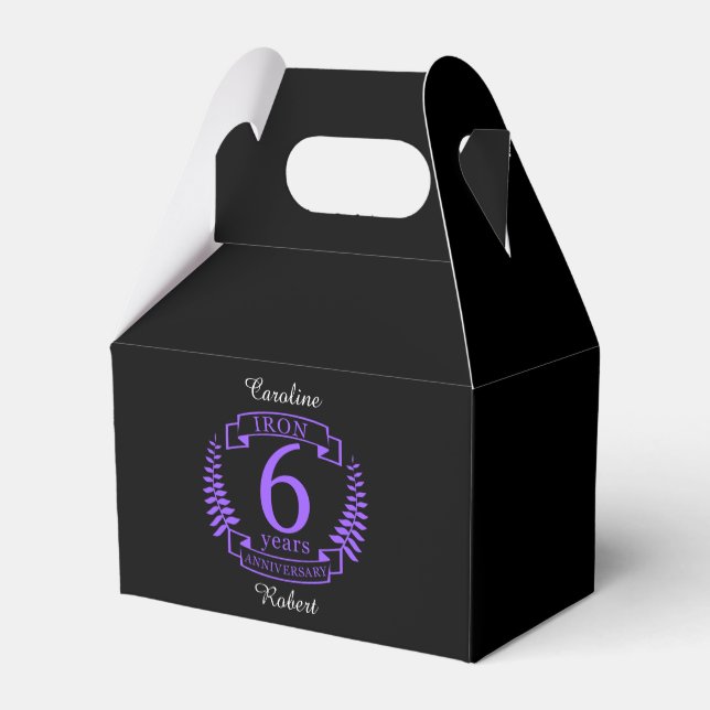 Iron wedding anniversary 6 years favour box (Back Side)