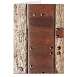 Iron, wood, bolts strong tough NOTE thank birthday