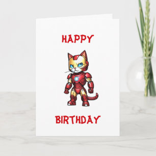 Ironcat Happy Birthday Card